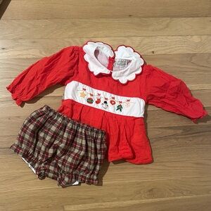 Festive Red and White Holiday Bloomer Set